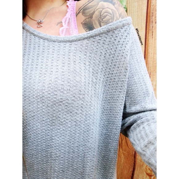 Chaser pale gray oversized thermal knit ✨ - Picture 4 of 6